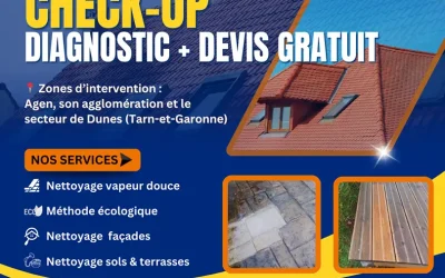Nettoyage de vos sols, façades et toitures sur Agen et son agglomération.