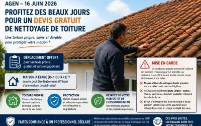 Devis gratuit pour le nettoyage de votre toiture à Agen